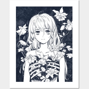 Girl Bone Flower 2 Posters and Art